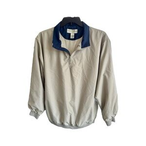 PRESWICK & MOORE GOLF, MENS COLLARED PULLOVER. SIZE L